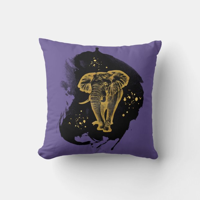 Golden Elephant Kissen Ultra Violet (Vorderseite)