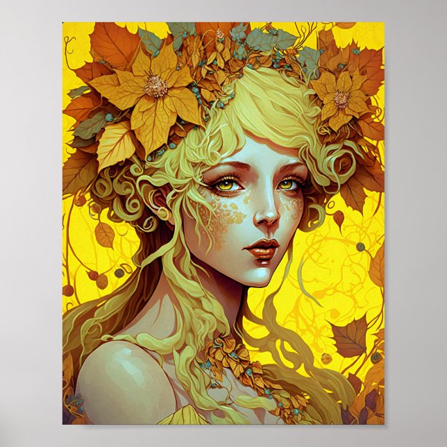 Golden Elf Fee Fantastische Bergwelten Poster (Vorne)