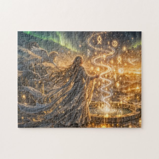 Golden Elven Fantasy Light Impressionist Fantasy Puzzle (Horizontal)