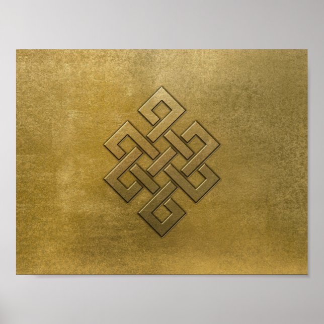 Golden Embossed Endless Knot Poster (Vorne)