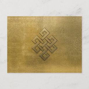 Golden Embossed Endless Knot Postkarte