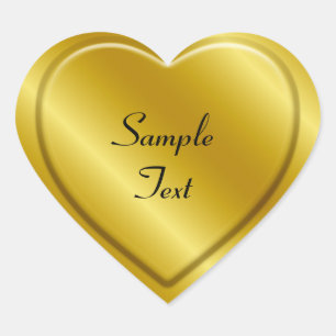 Golden Embossed Herz-Aufkleber
