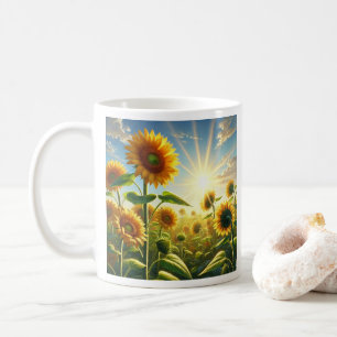 Golden Embrace Sonnenblume individuell anpassbar Kaffeetasse