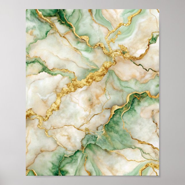 Golden Emerald Marble Poster (Vorne)