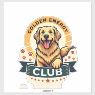 Golden Energy Club Golden Retriever Vintage Hundel Aufkleber
