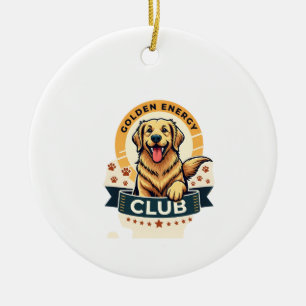 Golden Energy Club Golden Retriever Vintage Hundel Keramik Ornament