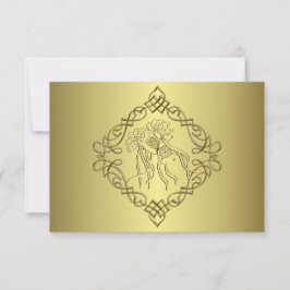 Golden Engraved Look Hochzeit RSVP Karte