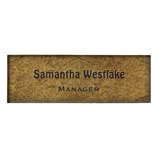 Golden "Engraved Look" Namenschild (Vorderseite)