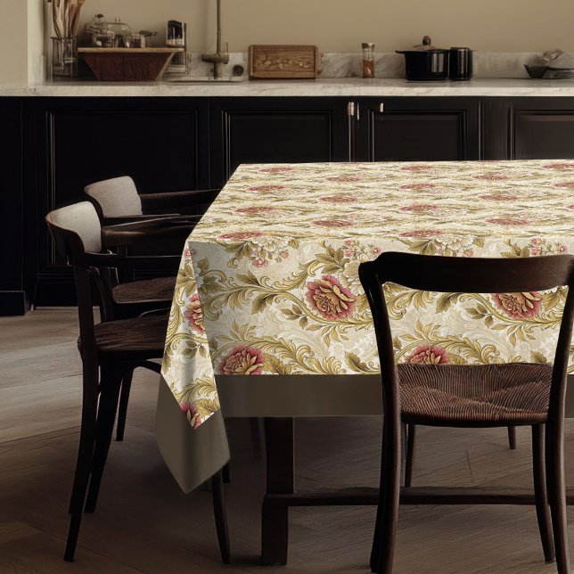 Golden Era Glamour Floral Viktorianisch Damaskus Tischdecke (Golden Era Glamour Floral Victorian Damasks Tablecloth)