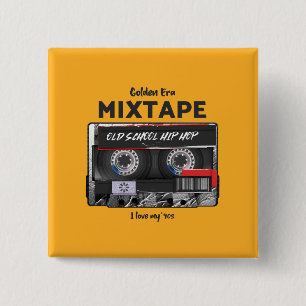 Golden Era Mixtape 90er Old School Hip-Hop Vibes Button