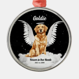 Golden Erinnerungen Gaurdian Angel Dog Silbernes Ornament