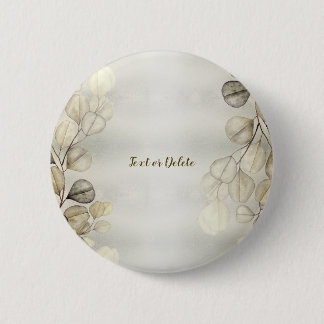 Golden Eucalyptus Foliage Shiny Elegante Button