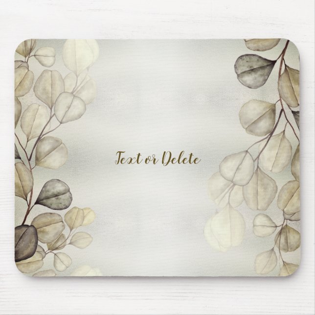 Golden Eucalyptus Foliage Shiny Elegante Mousepad (Vorne)