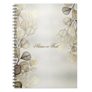 Golden Eucalyptus Foliage Shiny Elegante Notizblock