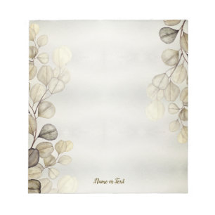 Golden Eucalyptus Foliage Shiny Elegante Notizblock