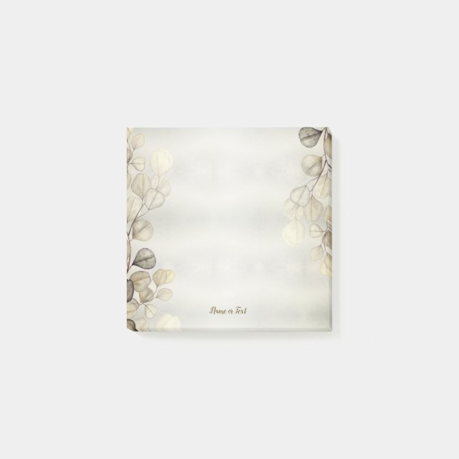 Golden Eucalyptus Foliage Shiny Elegante Post-it Klebezettel (Vorderseite)