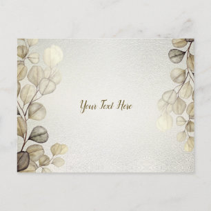 Golden Eucalyptus Foliage Shiny Elegante Postkarte