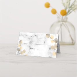Golden Eukalyptus foliage Marmorhochzeit Platzkarte