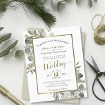 Golden Eukalyptus & Pine BUDGET Hochzeit Einladung<br><div class="desc">Diese preiswerten und freundlichen Einladungen für Hochzeiten sind die perfekte Wahl für Klasse, Stil und Schönheit zu einem günstigen Preis. Das elegante Design mit handgemalten Aquarellfarben-Eukalyptus-Blätter und Kiefernästen in bestickten Salbei- und Goldtönen. Die Typografie zeigt extravagante Skriptkalligraphie, und es gibt eine wunderschöne goldene Imitat-Folie. Ein wunderbarer Weg, um Ihre Freunde...</div>