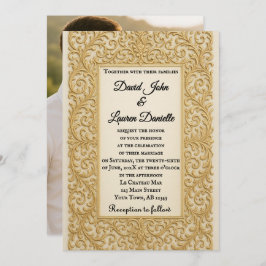 Golden Ever After Photo Wedding Invitation Einladung