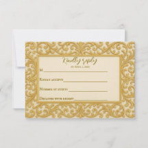 Golden Ever after Wedding RSVP Card