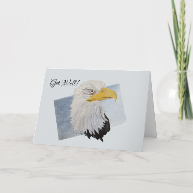Golden Eye American Bald Eagle Art Karte (Vorderseite)