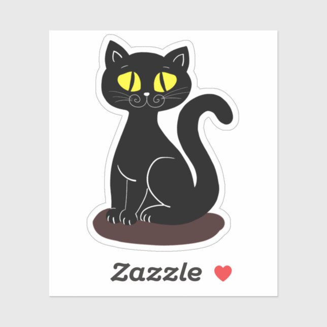 Golden Eye Black Cat Aufkleber (Blatt)