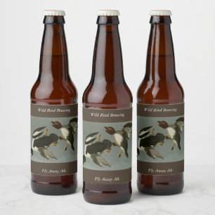 Golden-Eye Duck - von Audubons Vögeln Amerikas Bierflaschenetikett