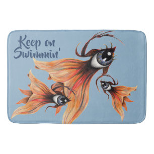 Golden Eye Surreal Goldfish Fantasie Art & Weise Badematte