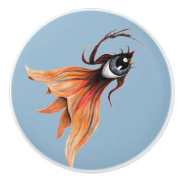 Golden Eye Surreal Goldfish Fantasie Art & Weise Keramikknauf