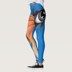 Golden Eye Surreal Goldfish Fantasy Originale Kuns Leggings