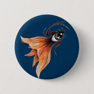 Golden Eye Surrealer Goldfisch Fantasy Original Ku Button