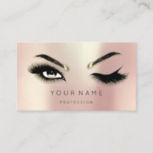 Golden Eyelash Brows Microblading QRCODE Logo Rose Visitenkarte