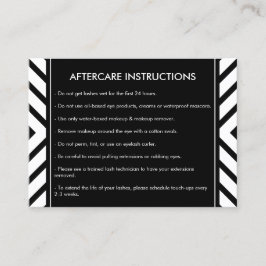 Golden Eyelashes Mod Pattern Salon Aftercare Card Visitenkarte