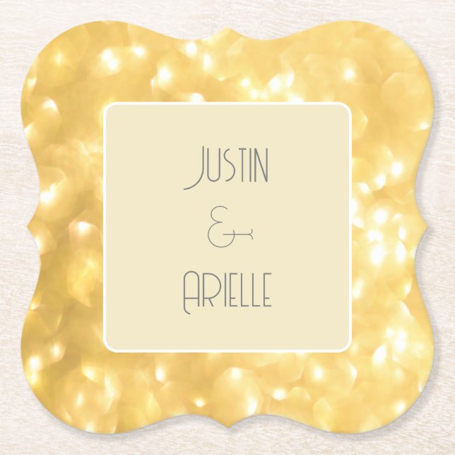Golden Fairy Lights Paper Untersetzer (Vorderseite)