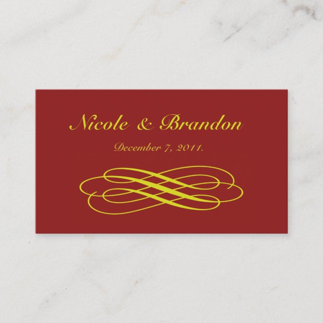 Golden Fairy Tale Wedding Website Card (rot) Begleitkarte (Vorderseite)