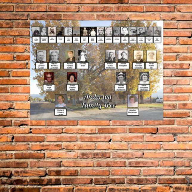 Golden Fall Bäume 4 Generation Familienbaum Poster (Von Creator hochgeladen)