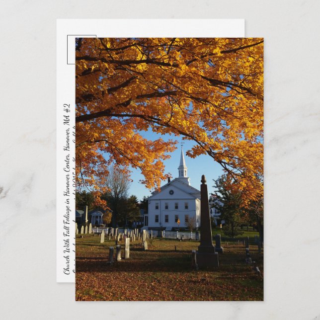 Golden Fall Folies / Church & Friedhof 2 Postkarte (Vorne/Hinten)