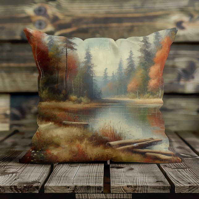 Golden Fall Forest Reflektion Kissen (Von Creator hochgeladen)