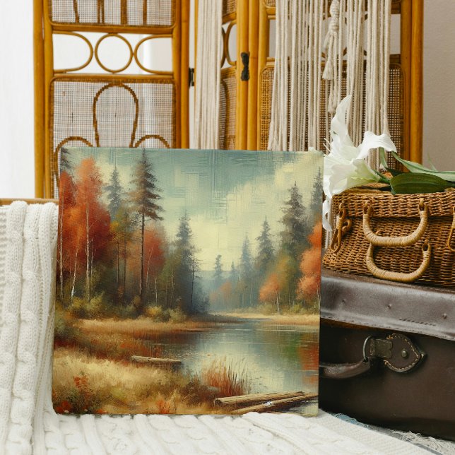 Golden Fall Forest Reflektion Leinwanddruck (Von Creator hochgeladen)