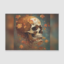 Golden Fall Skull Goth Decoupage Paper Seidenpapier