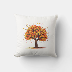 Golden Fall Tree Kissen
