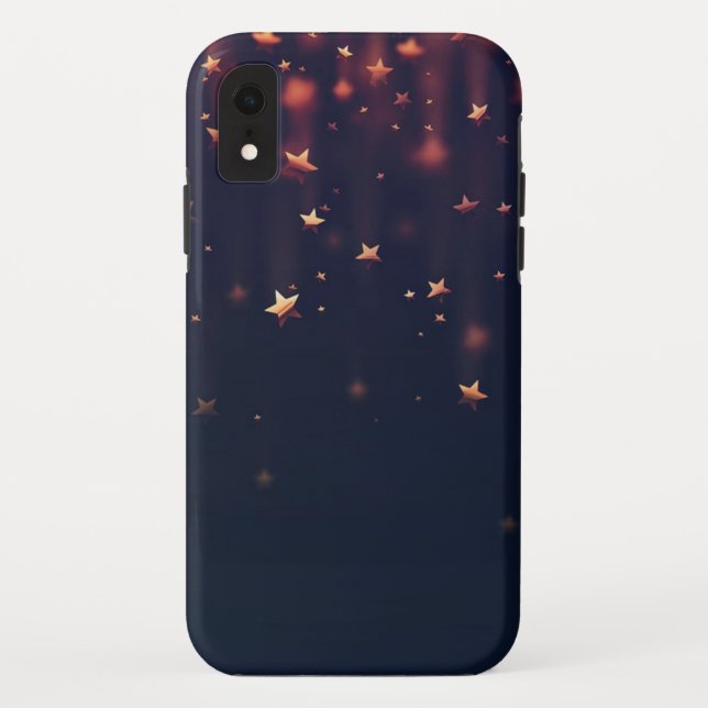 Golden Falling Stars Case-Mate iPhone Hülle (Rückseite)