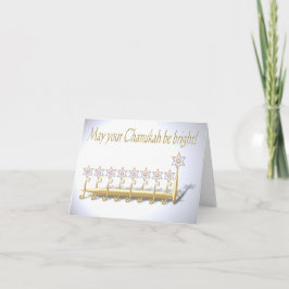Golden Fantasy Floral Menorah für Chanukah Karte