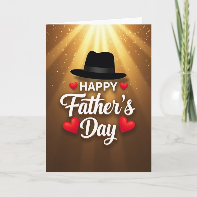 Golden Fathers Day Glow Karte (Vorderseite)