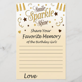 Golden Favorite Memory of the Birthday Girl