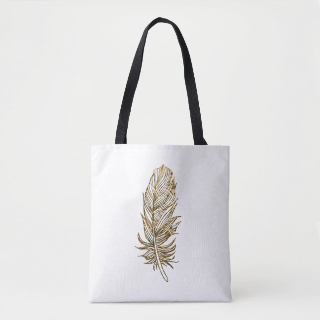 Golden Feather Art Mehrdruck Tasche (Vorderseite)