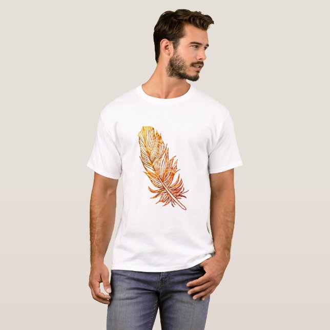 Golden Feather Art T - Shirt (Vorne ganz)