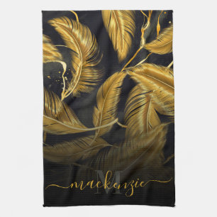 Golden Feathers Geschirrtuch