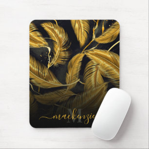 Golden Feathers Mousepad